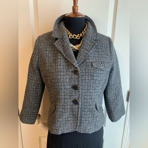 St. John textured tweed silk wool Blazer